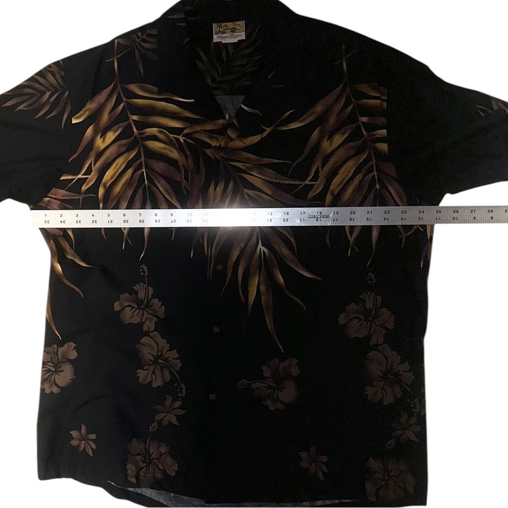 Vintage Winnie Fashion | Men’s 100% Cotton Black Floral Hawaiian S/S Shirt Sz XL - Picture 6 of 6